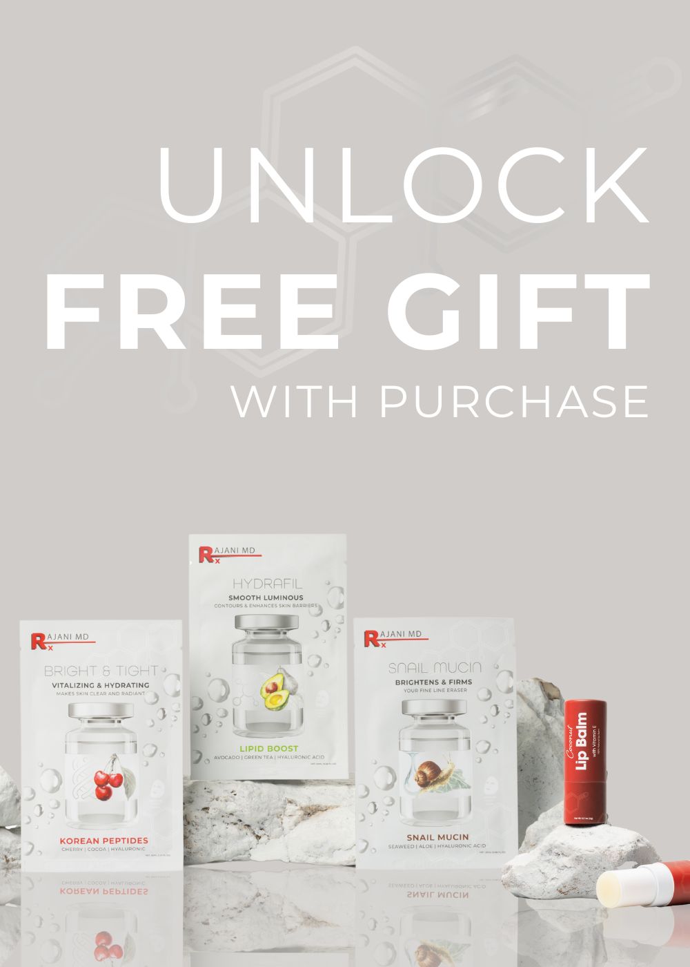 RajaniMD free gift with purchase promotional banner