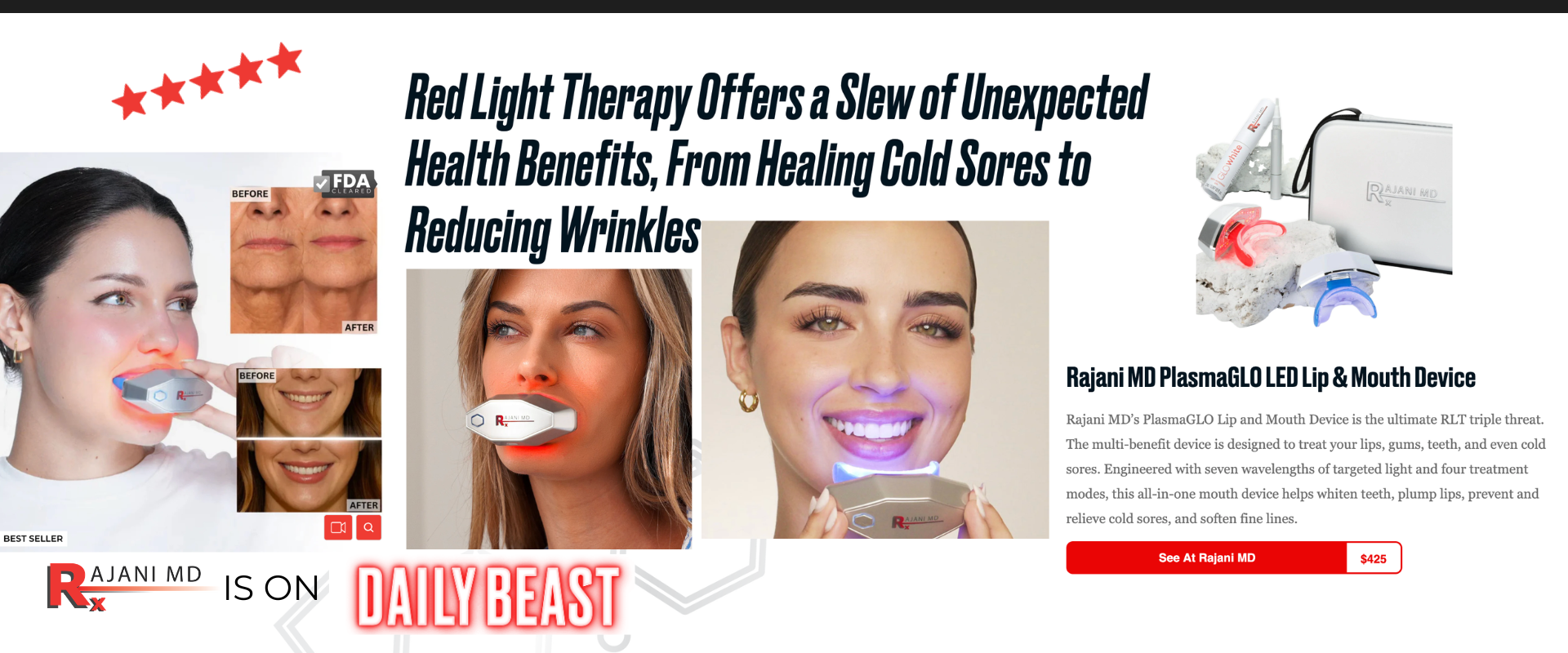 As Seen in The Daily Beast: Best Red Light Therapy Devices