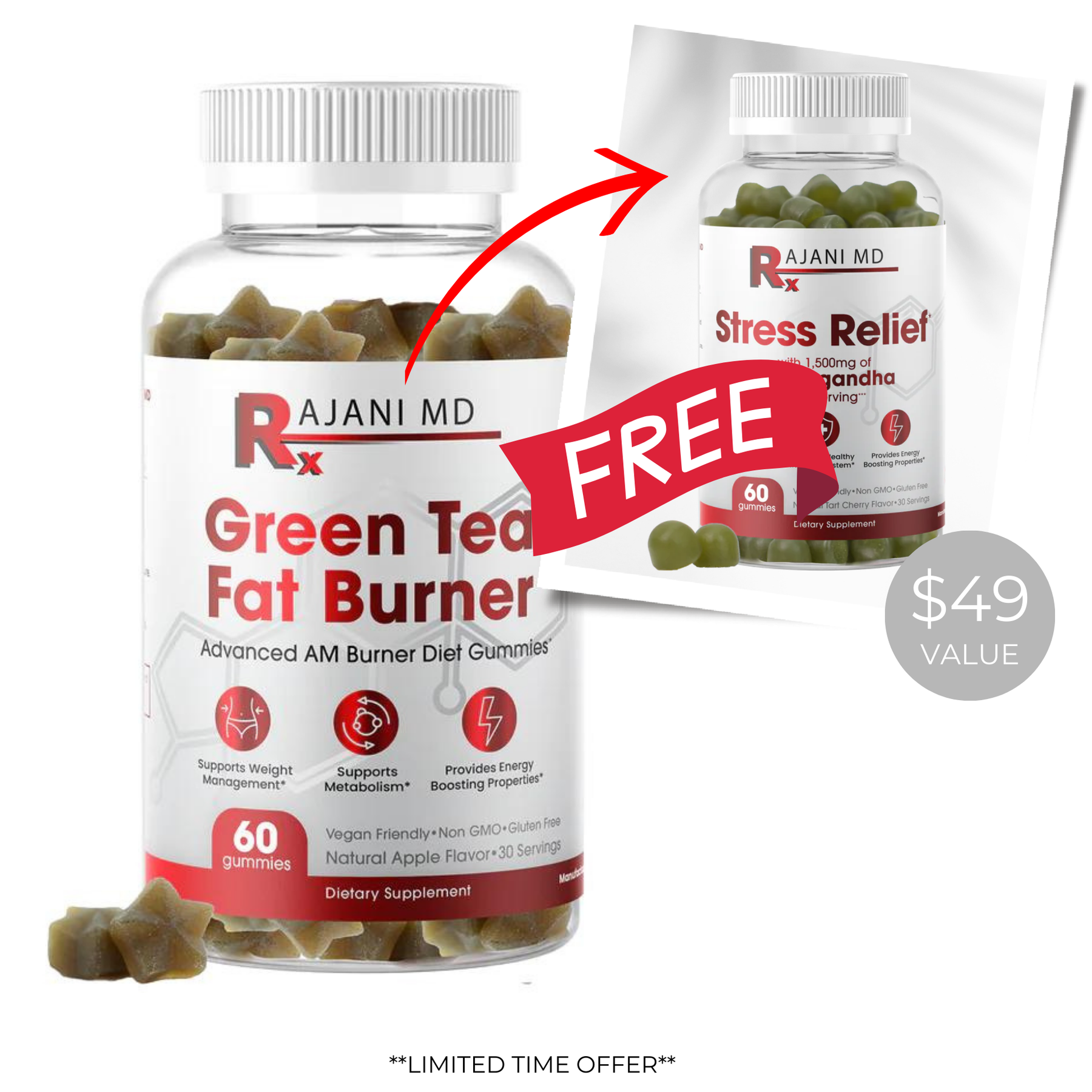 Green Tea Fat Burner Gummies with Free Gift