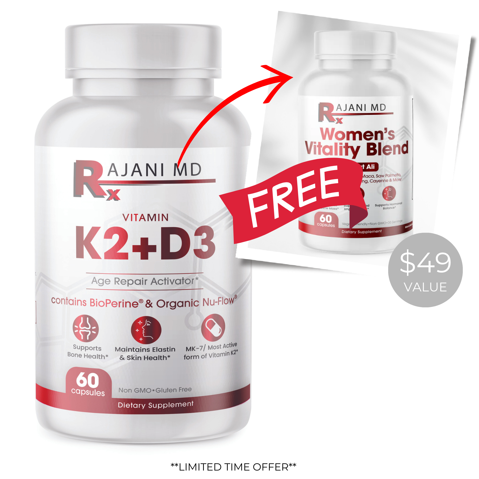 K2+D3 Capsules with Free Gift