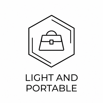 Icon showing the portable design and carrying bag for the cordless PlasmaGLO™ Hair+ Cap.
