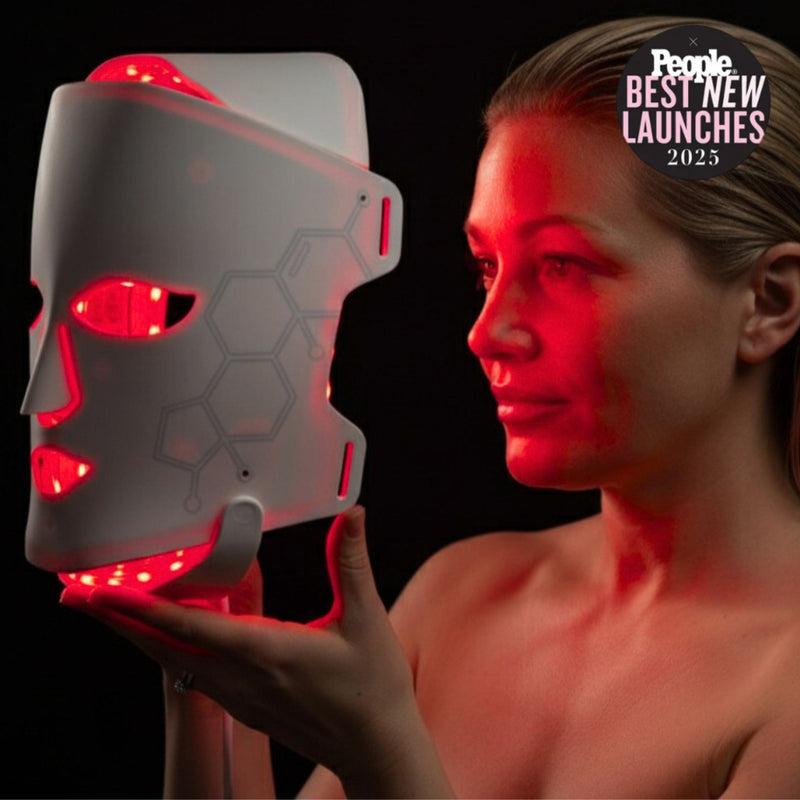 RajaniMD PlasmaGLO LED HALO Hair, Face and Neck Mask with LED and PEMF technology to improve skin firmness, radiance, and support healthier-looking hair.