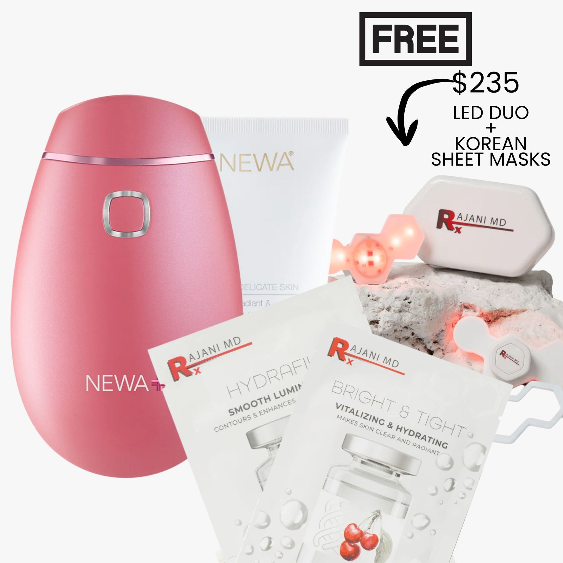 NEWA+ Cordless RF Wrinkle Reduction Device (Pink)