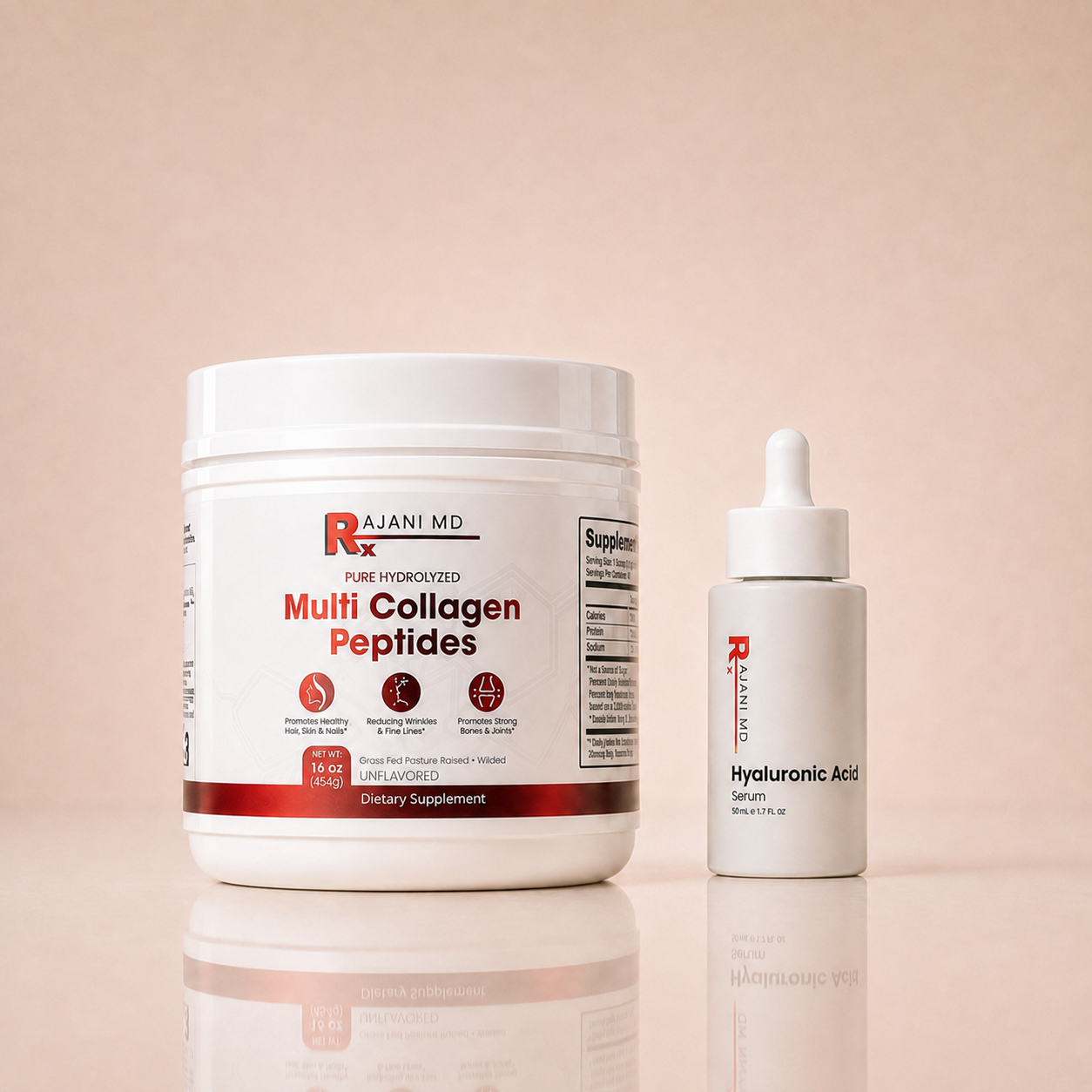 Multi Collagen Peptides Powder + Hyaluronic Acid Serum