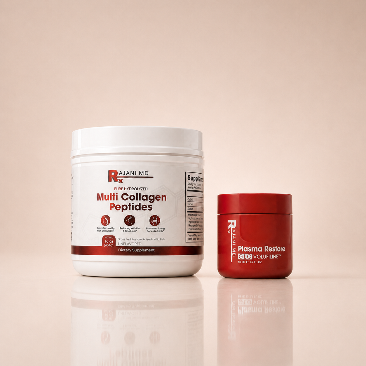 Multi Collagen Peptides Powder + Plasma Restore GLO Volufiline