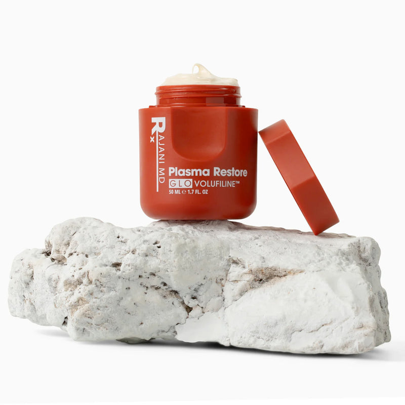 RajaniMD Plasma Restore GLO Volufiline Cream for plumping, hydration, firmness, and facial volume support.