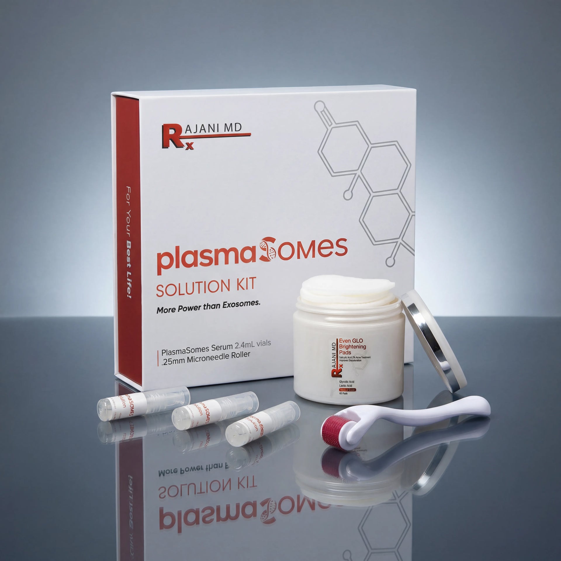 plasmaSOMES™ Micro-Needle Kit + Even GLO Brightening Pads