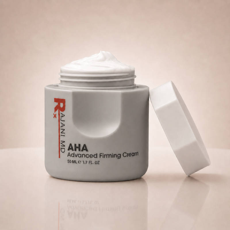 RajaniMD Advanced Firming Complex formulated to visibly firm skin, improve elasticity, reduce the appearance of fine lines, and support a youthful complexion.