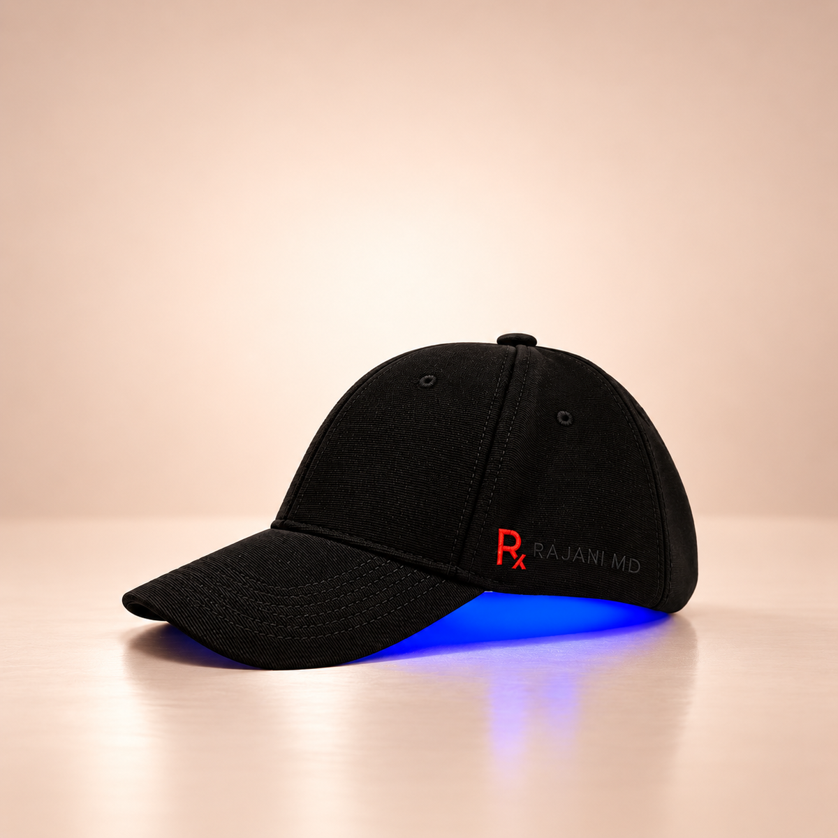 Hair+ Cap in Mode 2, blue LED light on