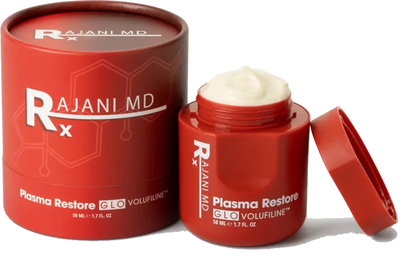 Plasma Restore GLO Volufiline Cream 50 mL jar with its RajaniMD box