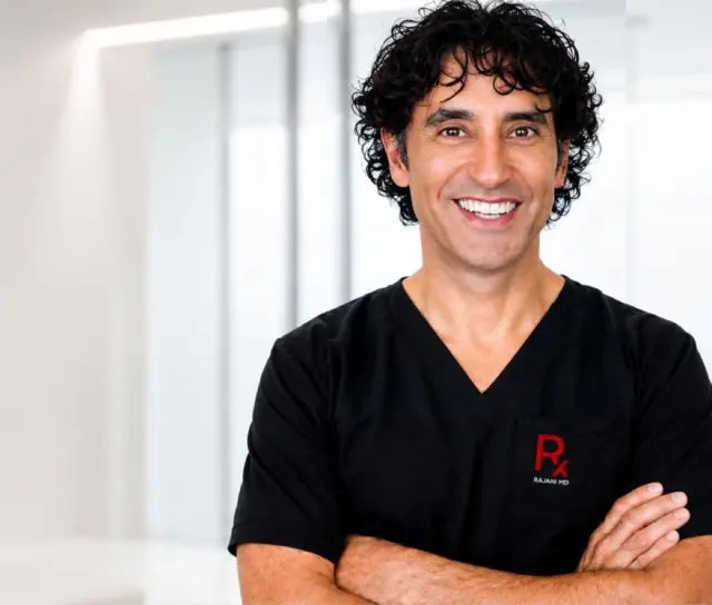Dr. Anil Rajani, MD, in black RajaniMD scrubs
